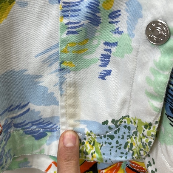 Caktus denim sail boat print jacket Sz S - Picture 3 of 11